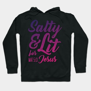 Salty and Lit for Jesus - Pink Gradient Distress Hoodie